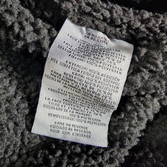 Levi's Women's Size M Black Acid Washer Denim Belted Sherpa Moto Jacket - Picture 11 of 12